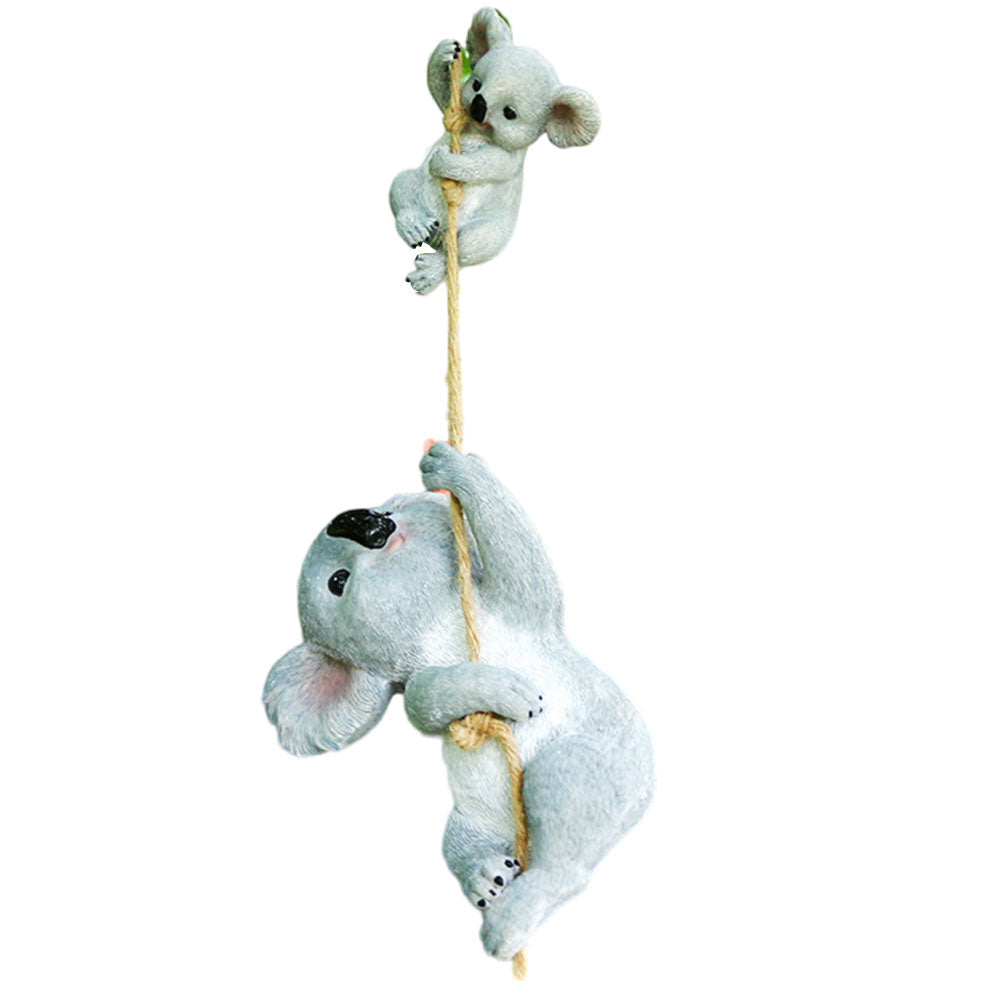 2Pcs Resin Koala Garden Hanging Figurine Statue for Outdoor Garden Decor