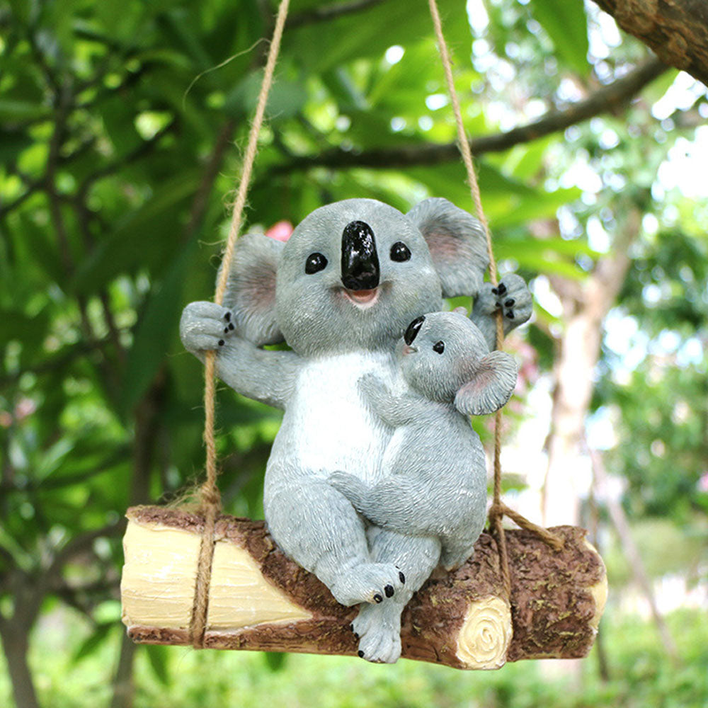 3Pcs Resin Koala Garden Hanging Figurine Statue for Outdoor Garden Decor