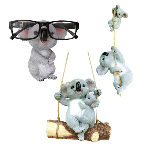3Pcs Resin Koala Garden Hanging Figurine Statue for Outdoor Garden Decor