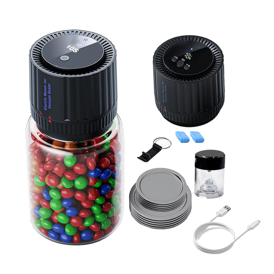 Cordless Electric Mason Jar Vacuum Sealer Sealable Bag Updated Black