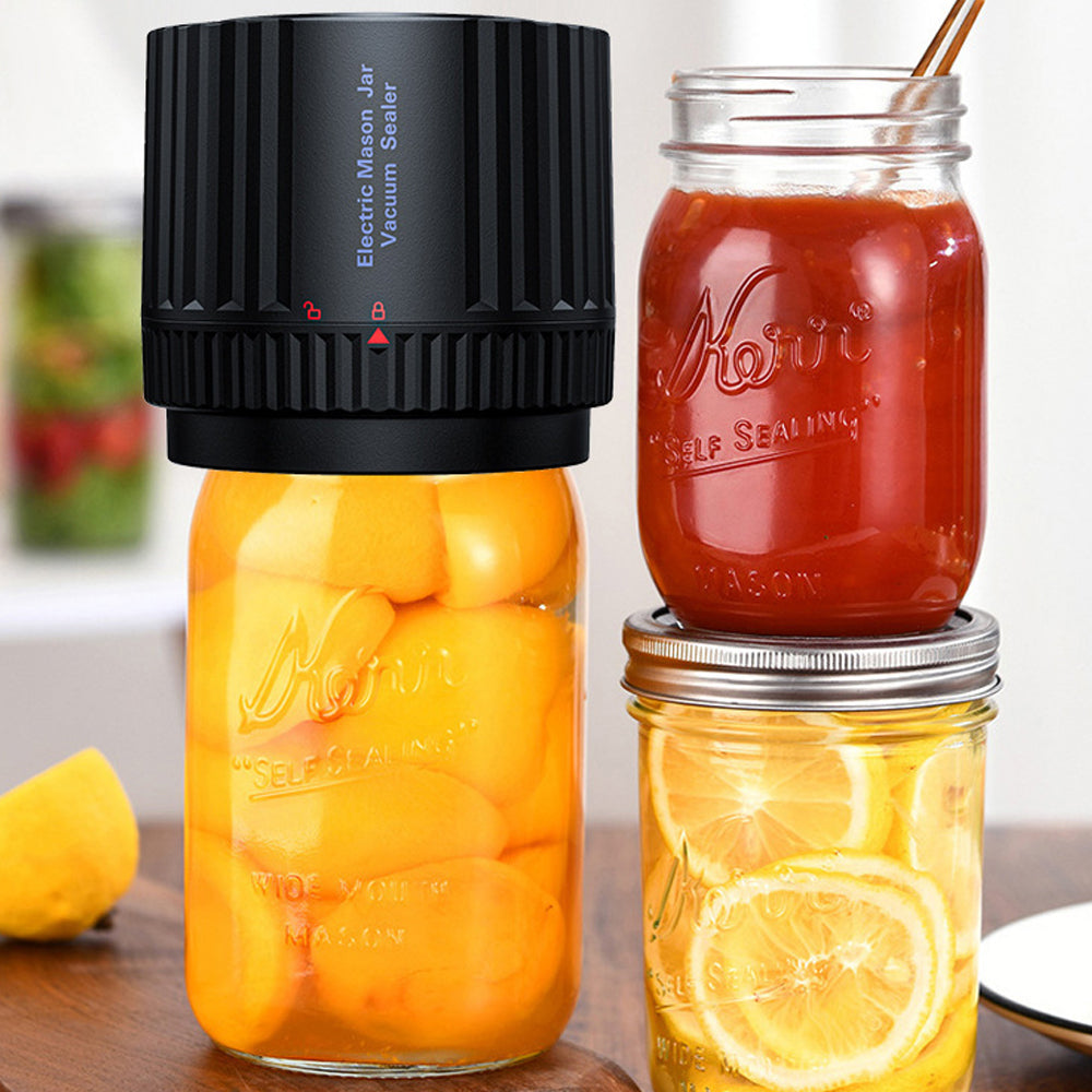 Cordless Electric Mason Jar Vacuum Sealer Sealable Bag Updated Black
