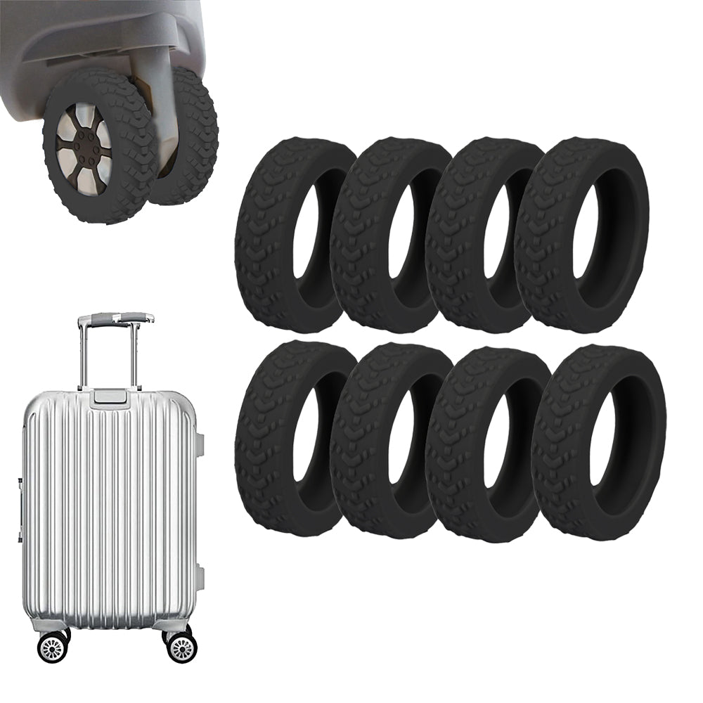 8Pcs Luggage Compartment Wheel Protection Cover Silicone Case Black