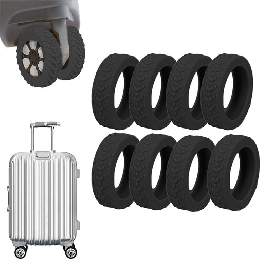 8Pcs Luggage Compartment Wheel Protection Cover Silicone Case Black