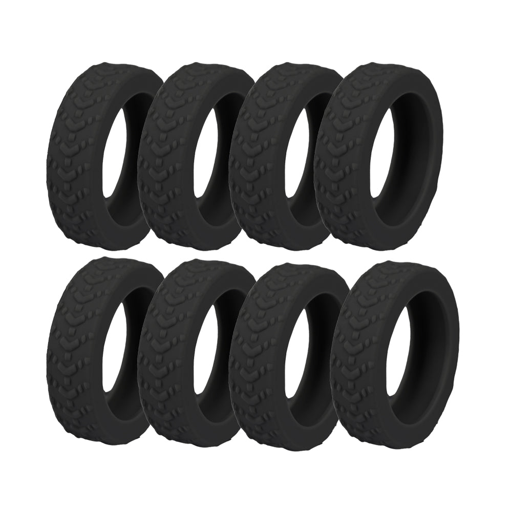 8Pcs Luggage Compartment Wheel Protection Cover Silicone Case Black