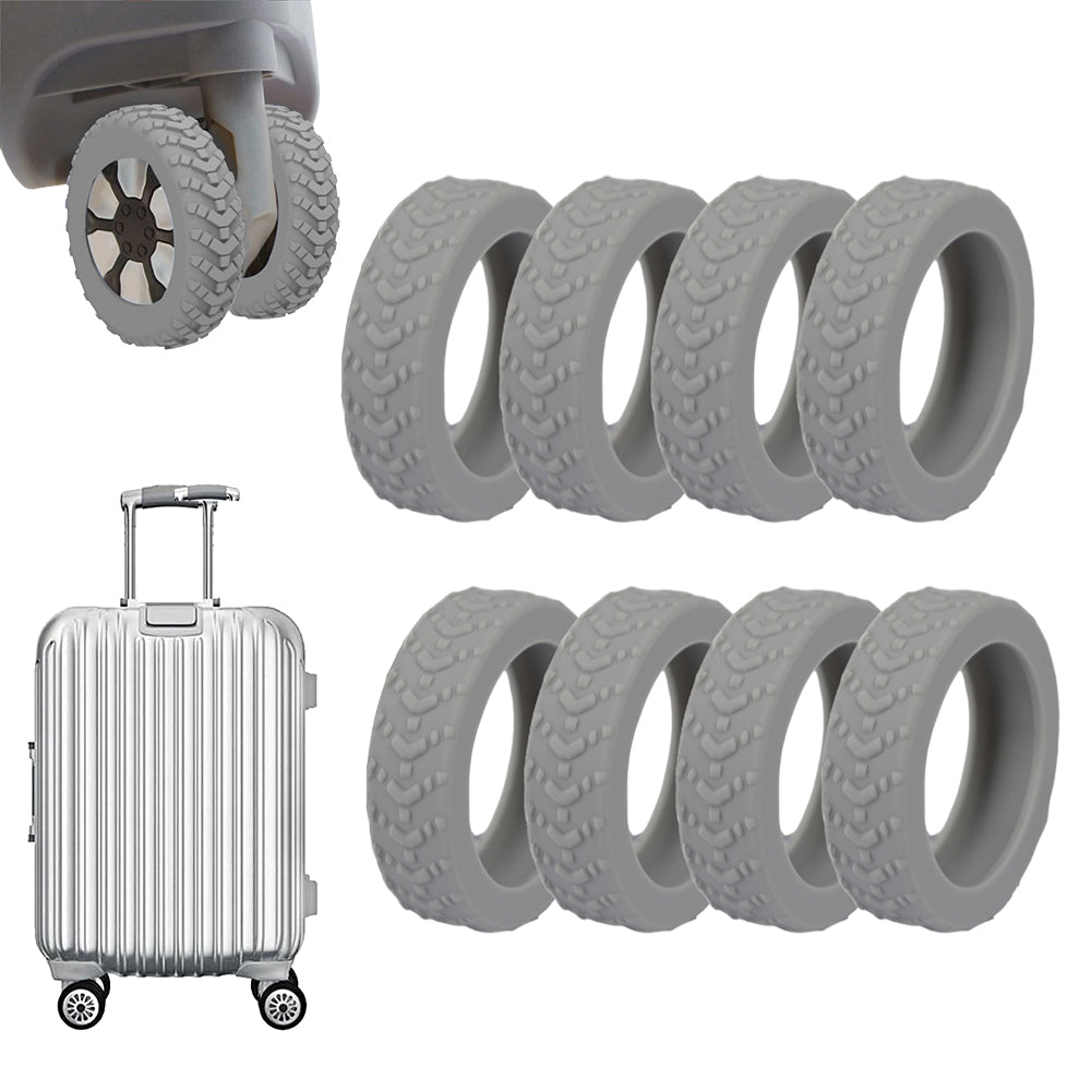 8Pcs Luggage Compartment Wheel Protection Cover Silicone Case Grey