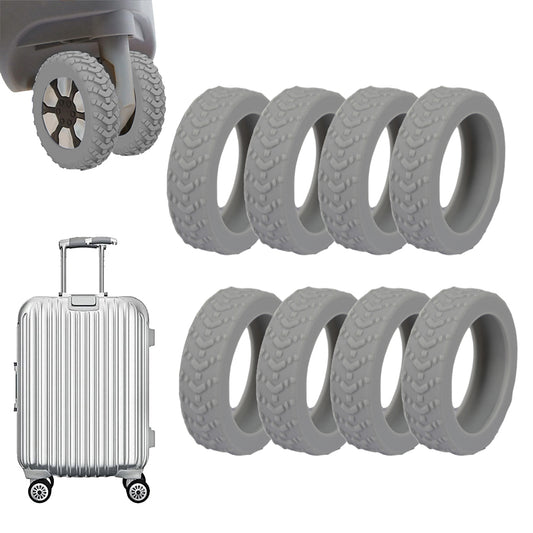8Pcs Luggage Compartment Wheel Protection Cover Silicone Case Grey