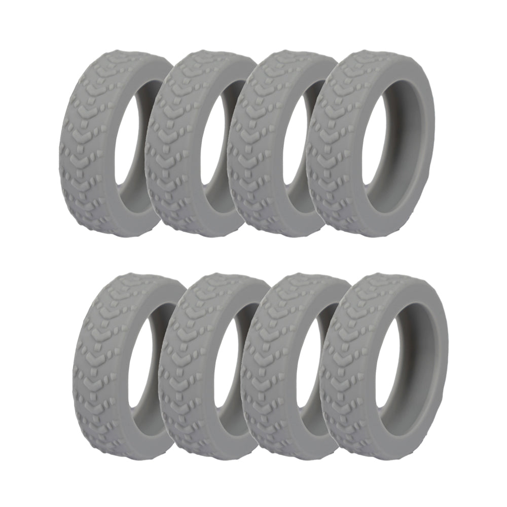 8Pcs Luggage Compartment Wheel Protection Cover Silicone Case Grey