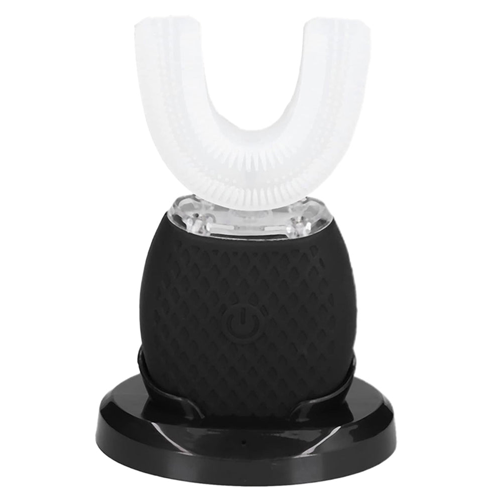 U Shaped Toothbrush 360 Degree Ultrasonic Electric Toothbrush for Adults Black