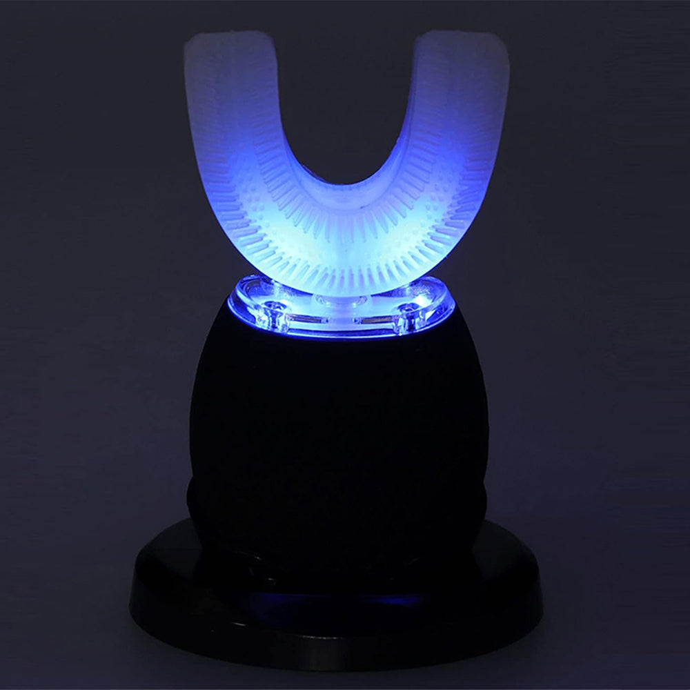 U Shaped Toothbrush 360 Degree Ultrasonic Electric Toothbrush for Adults Black