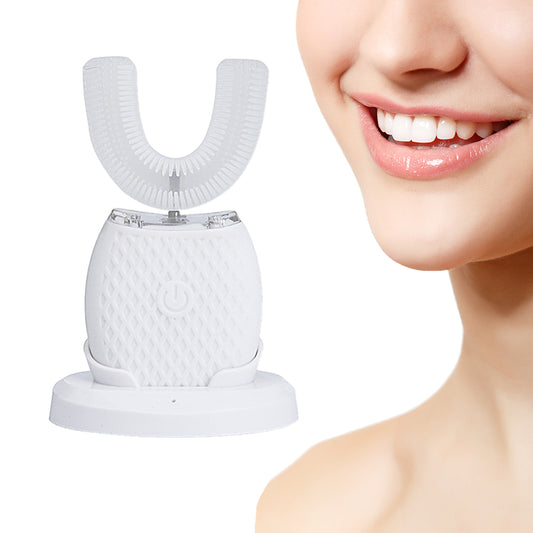 U Shaped Toothbrush 360 Degree Ultrasonic Electric Toothbrush for Adults White