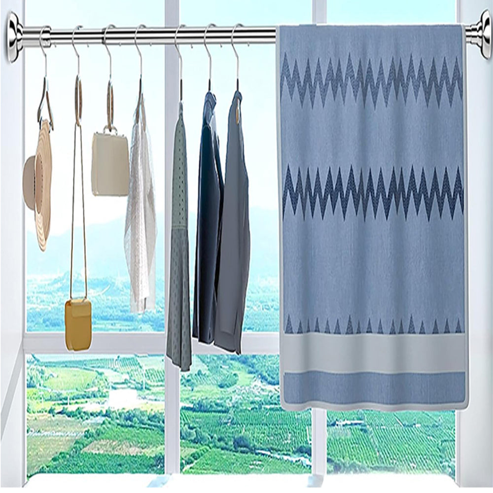 100-170cm Adjustable Bathroom Telescopic Curtain Rail Rod Tension Hanging Pole