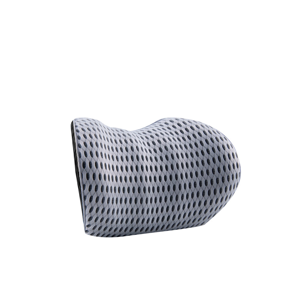 2Pcs Car Seat Memory Foam Lumbar Back Pillow Neck Pillow Light Grey