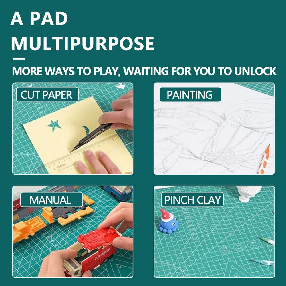 Thickened PVC Cutting Mat Double Sided Sewing Mat Table Protector Cut Board A4