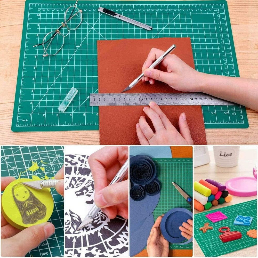 Thickened PVC Cutting Mat Double Sided Sewing Mat Table Protector Cut Board A4