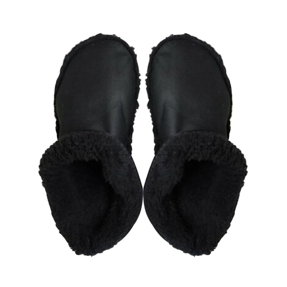 Fleece Fluffy Fuzzy Lining Warm Insoles for Crocs Black EU46-47