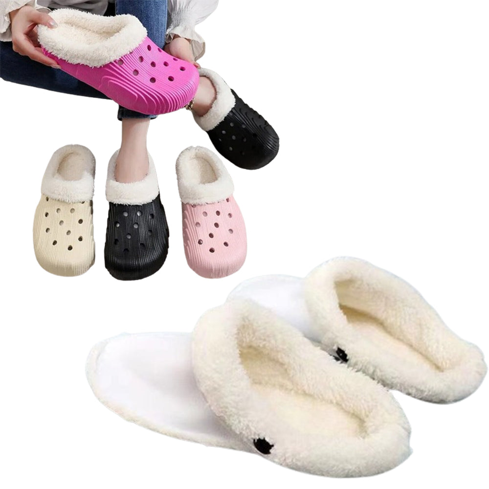Fleece Fluffy Fuzzy Lining Warm Insoles for Crocs White EU34-35