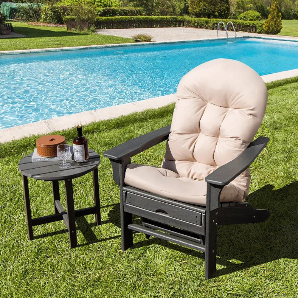 Adirondack Chair Cushion Water Resistant High Back Lounge Chair Pad Beige