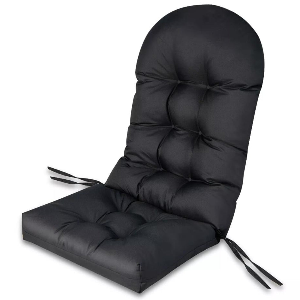 Adirondack Chair Cushion Water Resistant High Back Lounge Chair Pad Black