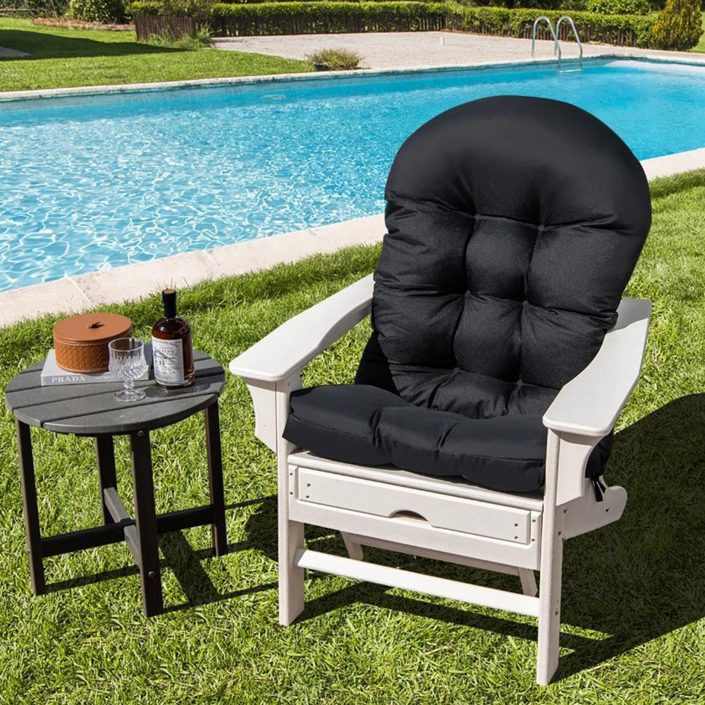 Adirondack Chair Cushion Water Resistant High Back Lounge Chair Pad Black