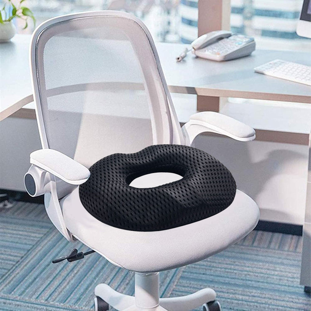 Donut Seat Cushion Thick Memory Foam Cushion for Men Black