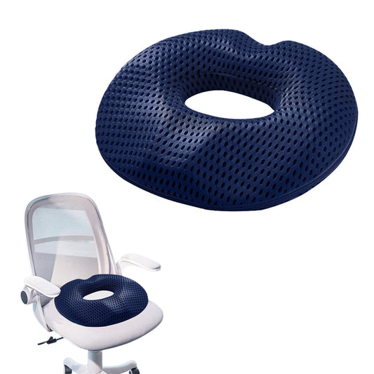 Donut Seat Cushion Thick Memory Foam Cushion for Men Blue