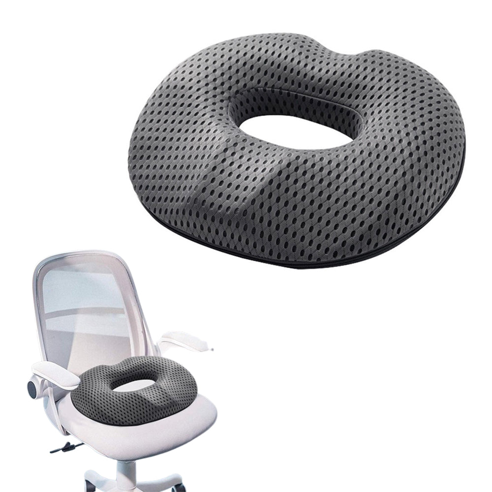 Donut Seat Cushion Thick Memory Foam Cushion for Men Grey