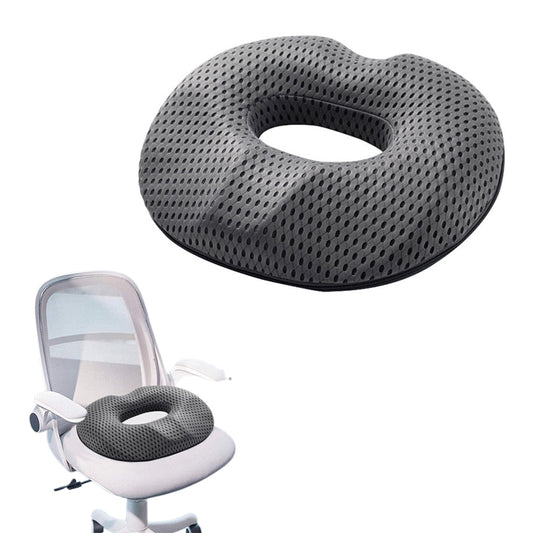 Donut Seat Cushion Thick Memory Foam Cushion for Men Grey