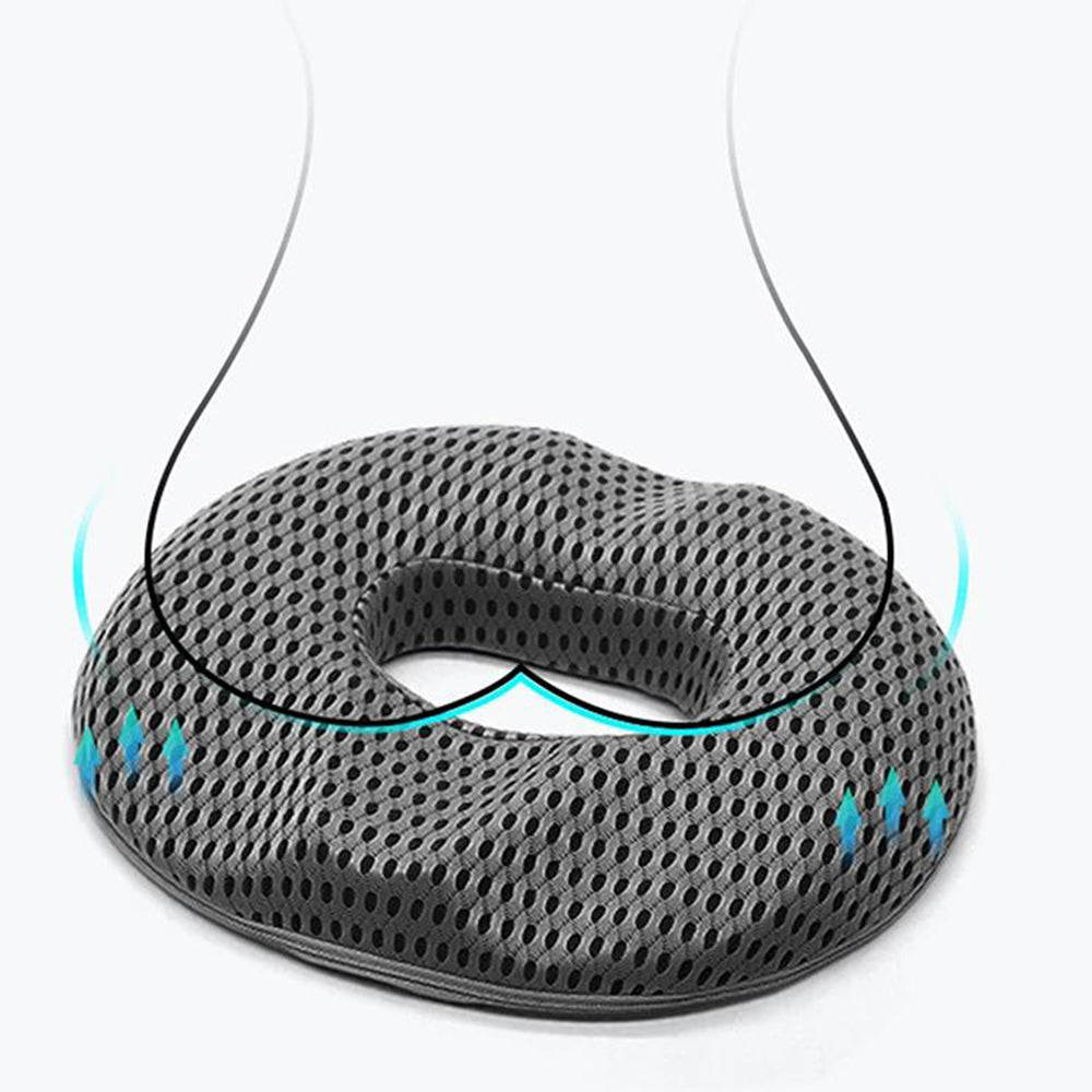 Donut Seat Cushion Thick Memory Foam Cushion for Men Grey