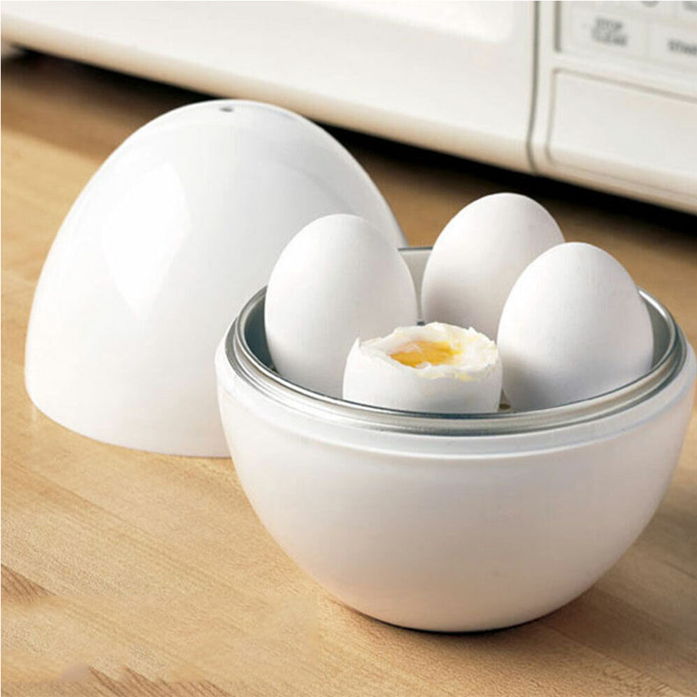 2Pcs 4 Eggs Breakfast Kitchen Cooker Boiler Poacher Microwave Steamer
