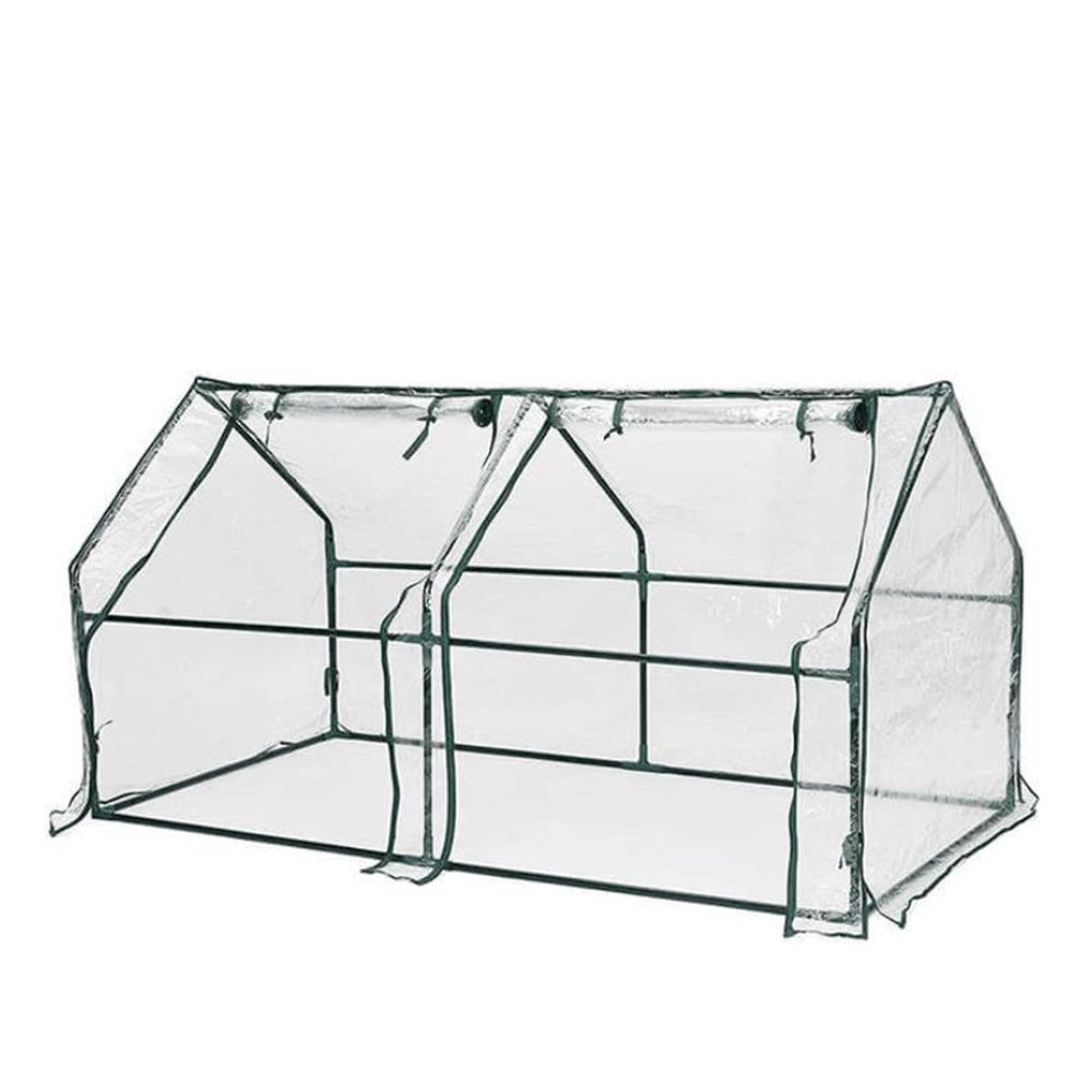 1.2x0.6x0.6m Clear Greenhouse Flower Garden Shed with Zipper Doors
