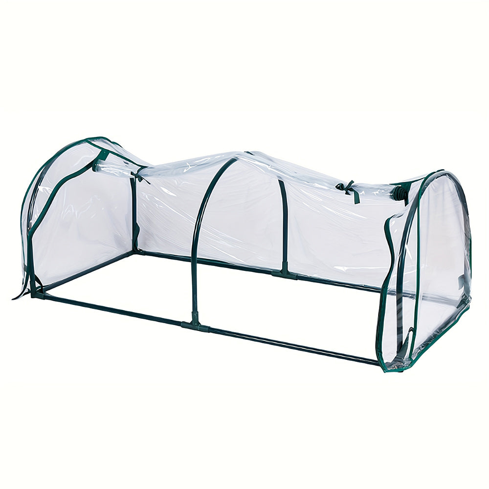1.2x0.6x0.5m Clear Greenhouse Flower Garden Shed with Zipper Doors
