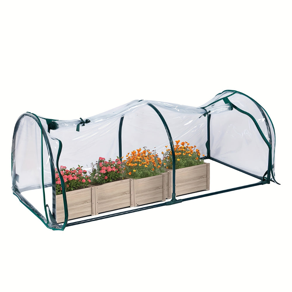 1.2x0.6x0.5m Clear Greenhouse Flower Garden Shed with Zipper Doors