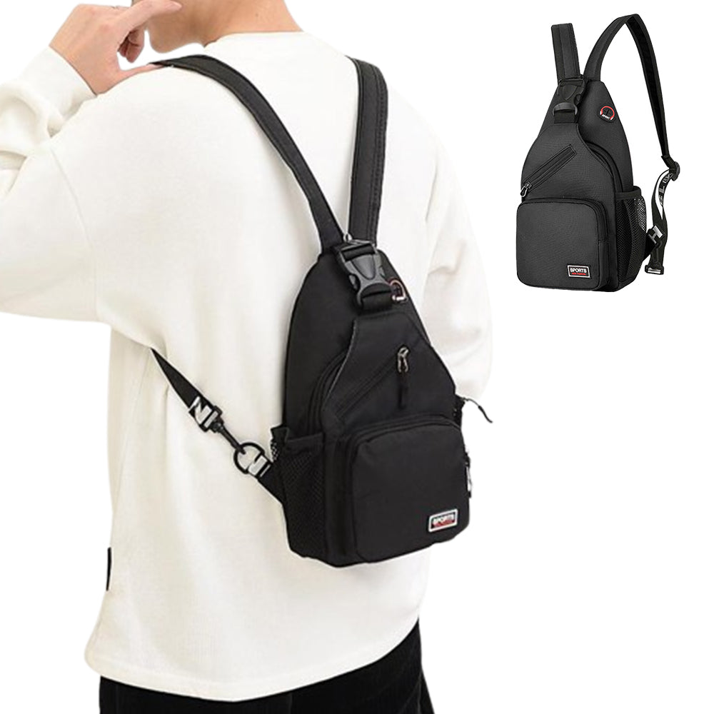 Outdoor Travel Shoulder Sling Chest Pack Backpack Black