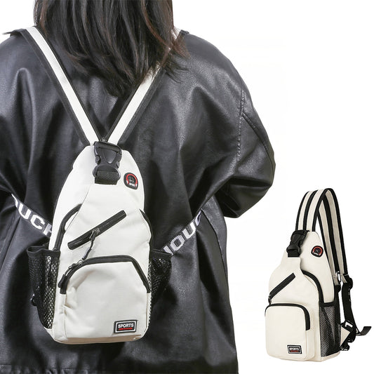 Outdoor Travel Shoulder Sling Chest Pack Backpack White