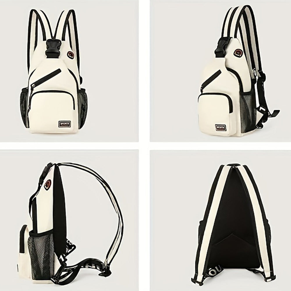 Outdoor Travel Shoulder Sling Chest Pack Backpack White