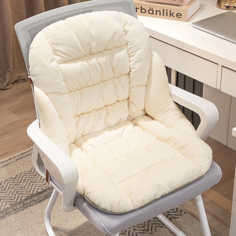 Winter Warm Seat Cushion Backrest Integrated Office Home Cushion Beige