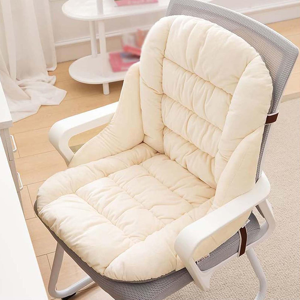 Winter Warm Seat Cushion Backrest Integrated Office Home Cushion Beige