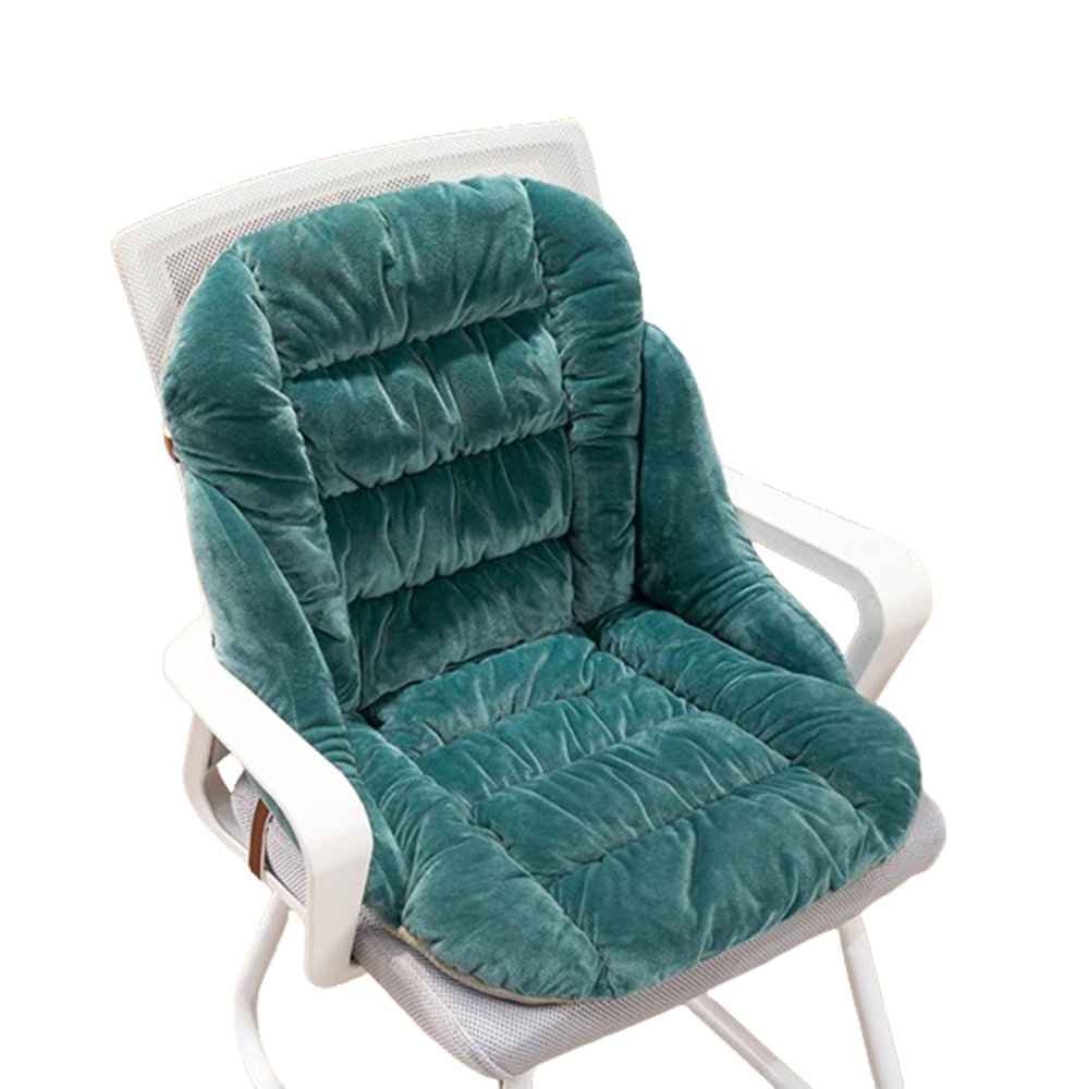 Winter Warm Seat Cushion Backrest Integrated Office Home Cushion Dark Green