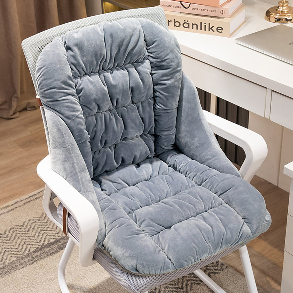 Winter Warm Seat Cushion Backrest Integrated Office Home Cushion Light Grey