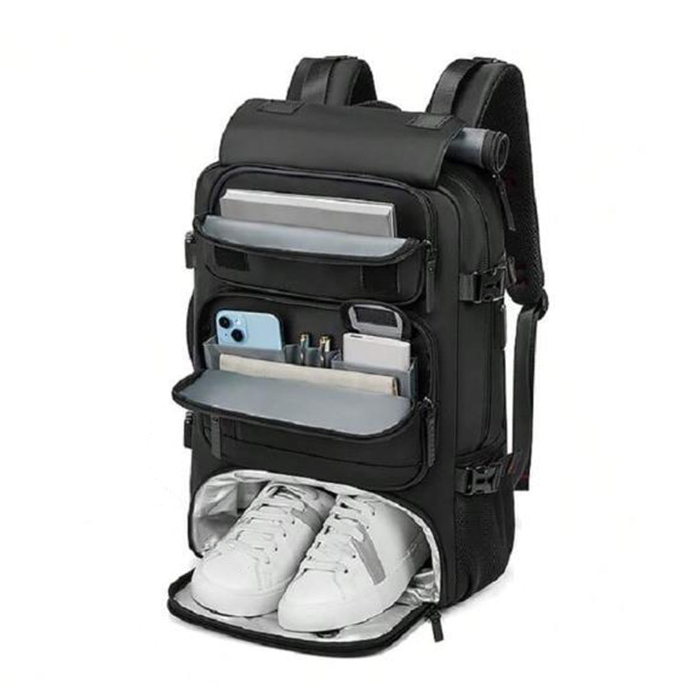 Travel Carry-On Backpack Large Capacity Lightweight with Shoe Compartment Black