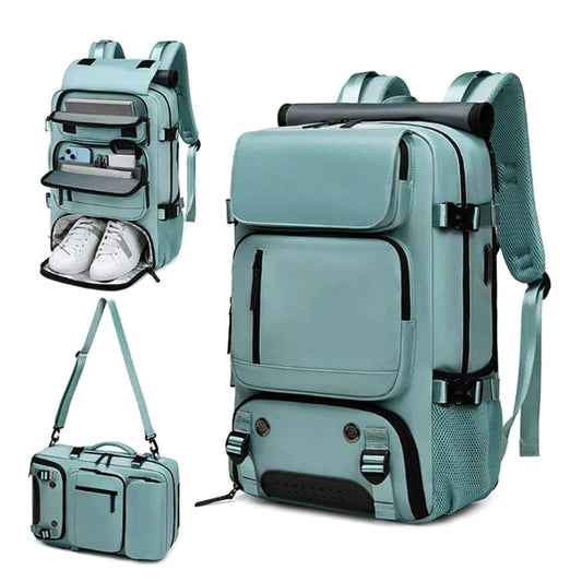 Travel Carry-On Backpack Large Capacity Lightweight with Shoe Compartment Green