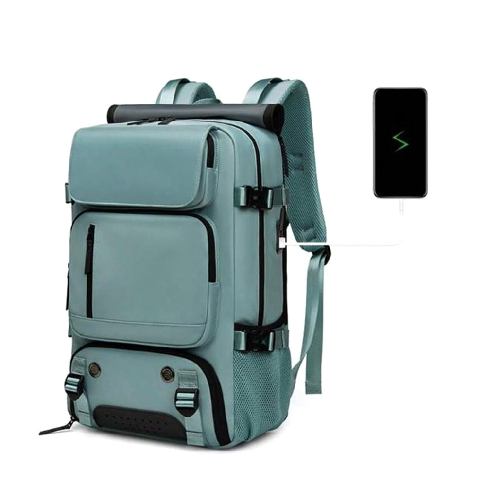 Travel Carry-On Backpack Large Capacity Lightweight with Shoe Compartment Green