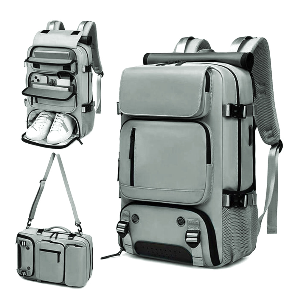 Travel Carry-On Backpack Large Capacity Lightweight with Shoe Compartment Grey