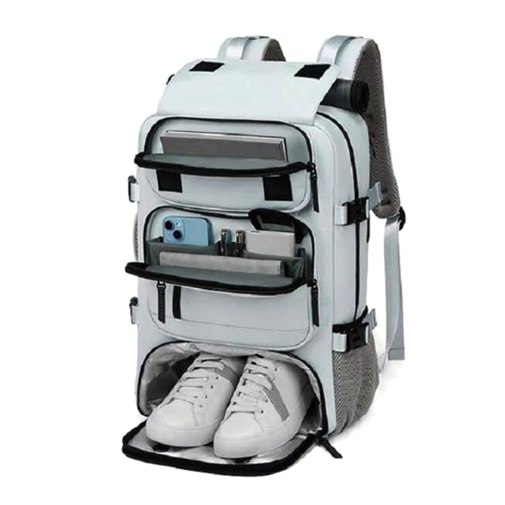 Travel Carry-On Backpack Large Capacity Lightweight with Shoe Compartment Grey