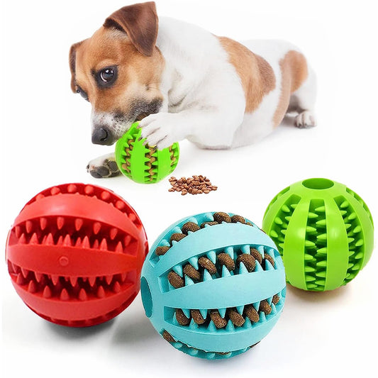 3Pcs Puppy Dog Chew Ball Toy Rubber Dental Clean Teeth Healthy Treat Gum Bite L