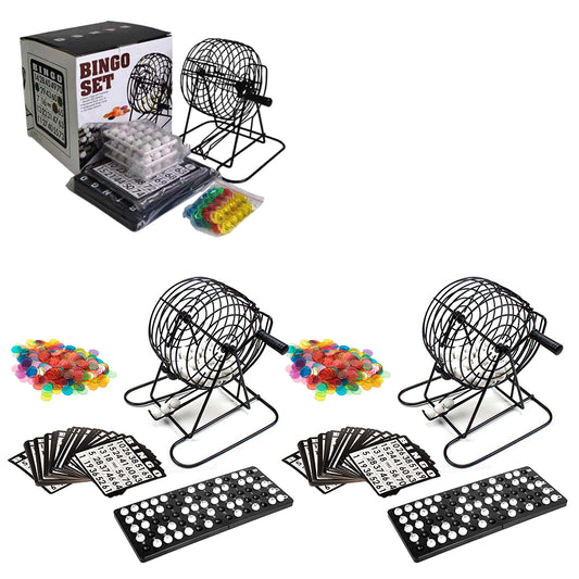 2Pcs Metal Bingo Game Machine Family Bingo Game Set with Bingo Cards