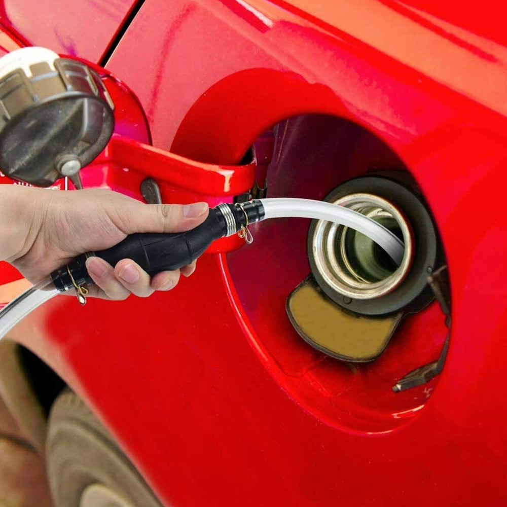 2Pcs Manual Water Oil Liquid Syphon Petrol Fuel Transfer Pump with Siphon Hose