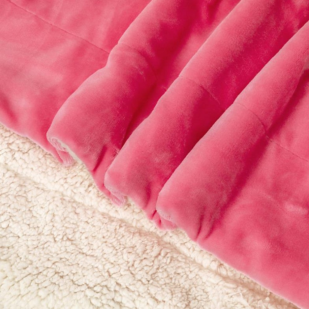 200x230cm Faux Sherpa Lambswool Throw Blanket Reversible Plush Blanket Red