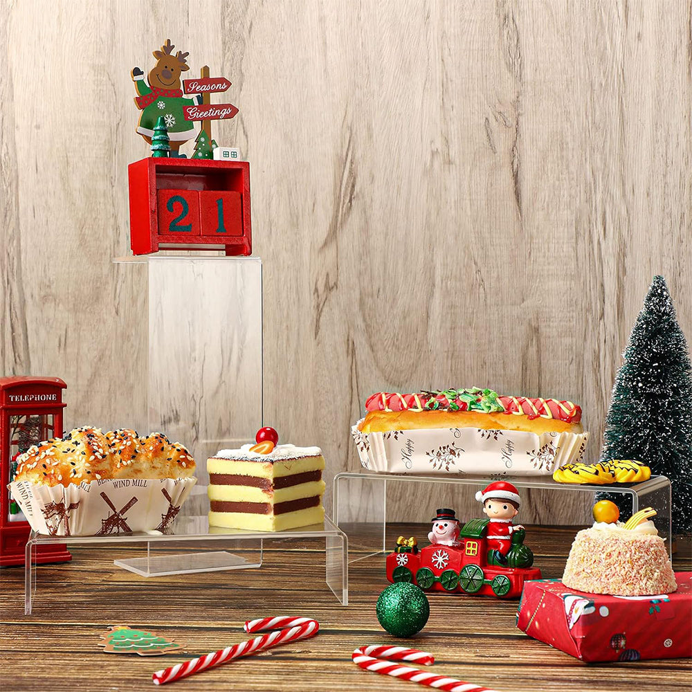 10Pcs U Shape Clear Acrylic Display Holder Riser Jewelry Bridge Cosmetics Rack