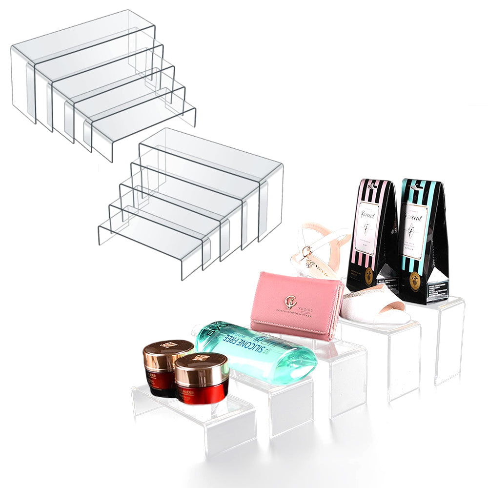 10Pcs U Shape Clear Acrylic Display Holder Riser Jewelry Bridge Cosmetics Rack